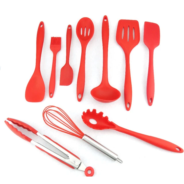 10pcs Non-Stick Kitchenware Silicone Cooking Utensils Baking Tool