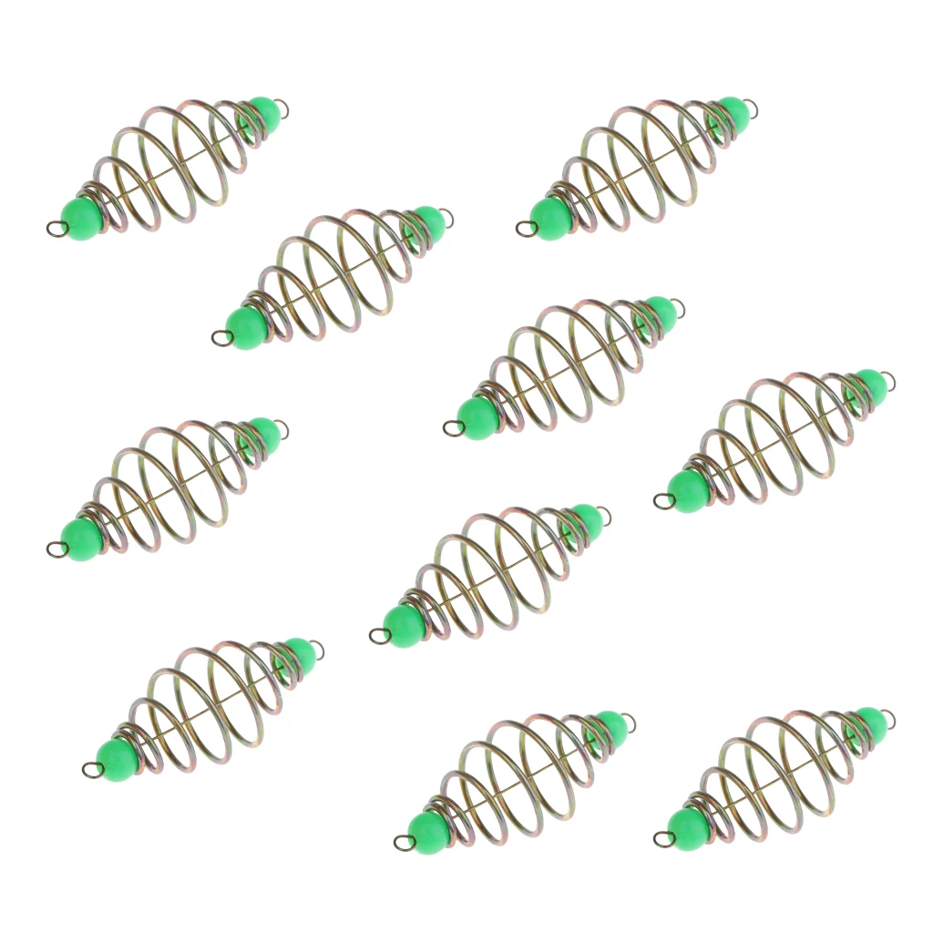 

10pcs Spring Fishing Feeder Explosion Hooks Carp Set Tackle Metal Plactic Spring Fishing Feeder for Carp Fishing Fresh Saltwater