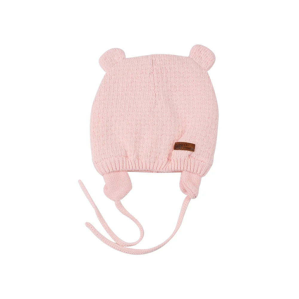 Soft Warm Baby Hat Knit Cute Bear Hat For Boys Infant Toddler Earflap Beanie Spring Autumn Cotton Baby Girl Hat Baby Accessories (18)