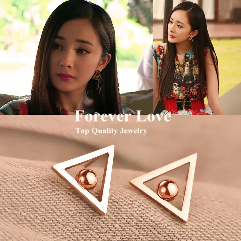 Elegant Trigon Earring Fashion font b Fine b font font b Jewelry b font Titanium Steel