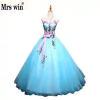 Quinceanera Dresses 2018 New The Halter Sweet Flower Appliques Floor-length Ball Gown Candy Color Party Prom Robe De Soiree