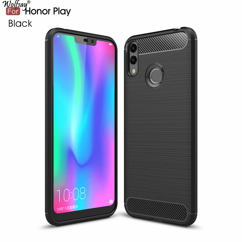 Чехол Wolfsay для Honor 8c противоударный чехол Huawei 8C мягкий из ТПУ с начесом строгий