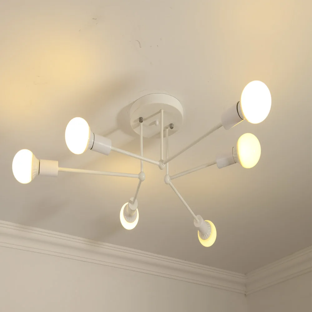 

Gold Black White LED chandelier lights E27 110V 220V Indoor Lighting fixture LED Hanging lamp kitchen home decor light