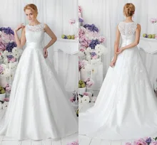 2015 A-Line Scoop Neck Floor Length Vintage Tulle Wedding Dress Bridal Gown Long Bridal Wedding Gown Dress Lace Appliques F1367 2015 A-Line Scoop Neck Floor Length Vintage Tulle Wedding Dress Bridal Gown Long Bridal Wedding Gown Dress Lace Appliques F1367