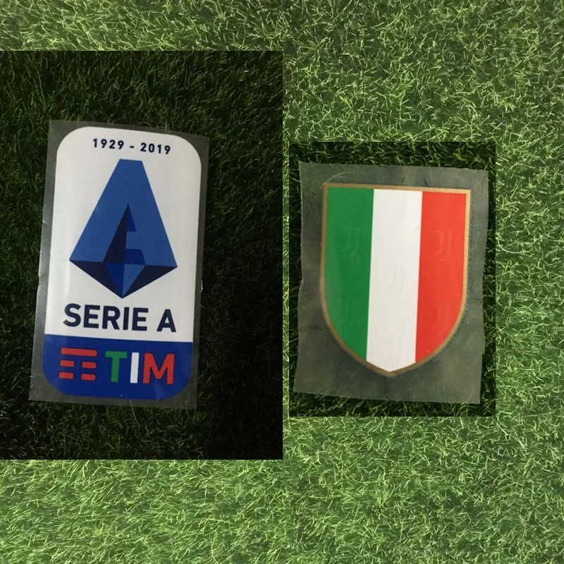 Silicone Serie A Patch And Scudetto patch With White Red Cygame Sponsor Patch Heat Transfer Badge