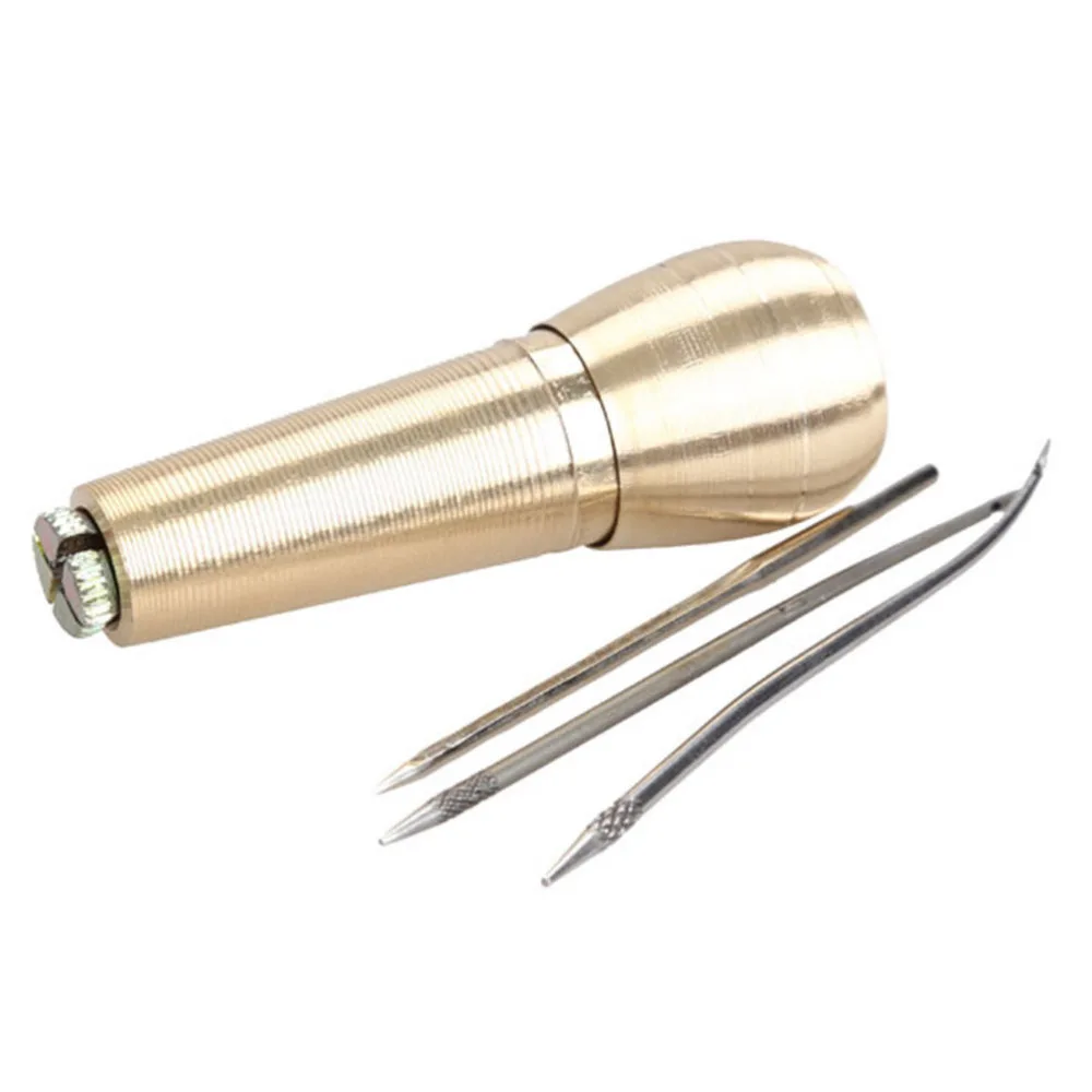 Awl with 3 Needles Leather Tent Canvas Sewing Awl Hand Stitcher Taper