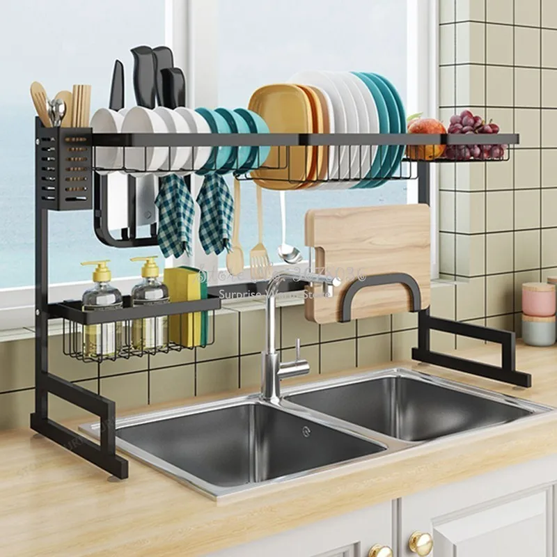 2019 New Kitchen Organizer Dishes Dryer Storage Rack Holder Kitchen Sink Sponge Holder Tableware Dinnerware Organizer Dryer Rack