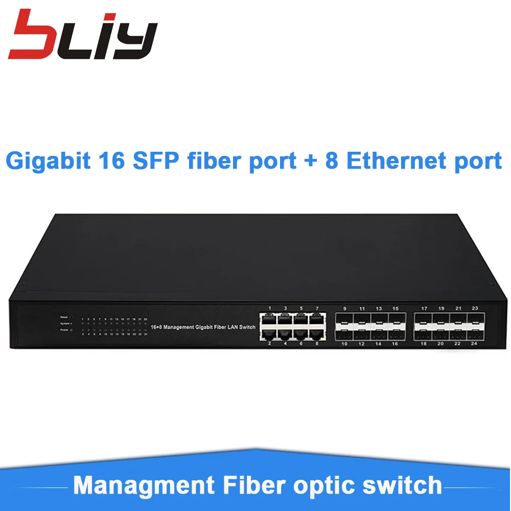 Gigabit Managment fiber optic switch 8 ethernet 16 fiber port smart switch ftth server device fiber equipment media converter Gigabit Managment fiber optic switch 8 ethernet 16 fiber port smart switch ftth server device fiber equipment media converter
