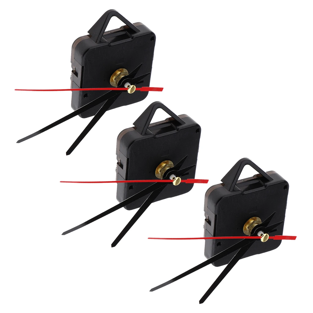 3 Pcs Long Pointers Quartz Wall Clock Movement Mechanisms with Hands Battery Powered Clock Kit for DIY Clock Replacement