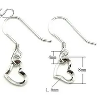 Новая коллекция! 5 пар стерлингового серебра 925 Крючки с сердцем Талисманы натуральная серебряные серьги поиск для ювелирных изделий
