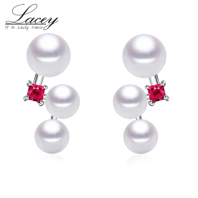 

New fashion freshwater pearl earrings with three natural pearls,925 sterling silver earrings jewelry for bridal wedding gifts