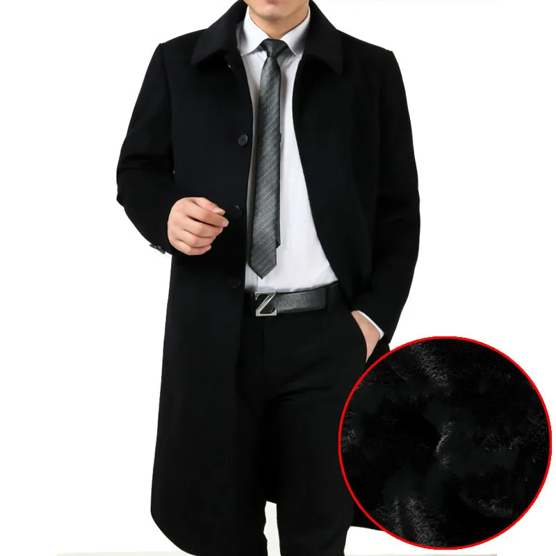 

Trench Coat Man Jacket Autumn Winter Jacket Men 85% Cashmere 15% Wool Coat Business Casual Overcoat Plus Size 4xl 5xl ZT1775