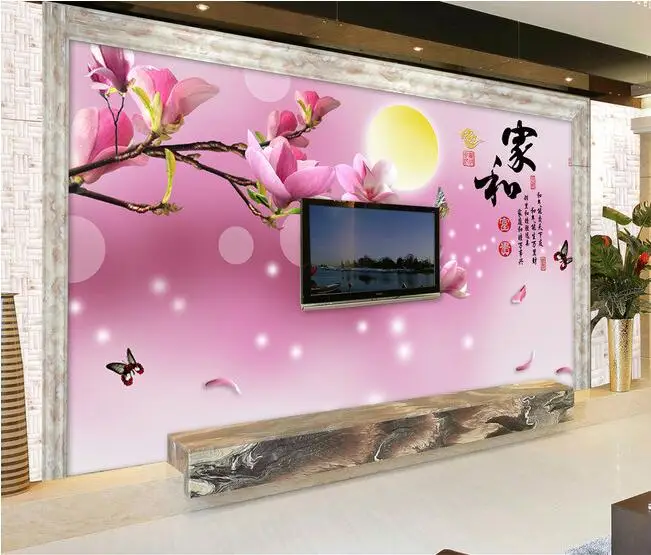 Us 13 93 50 Off 3d Wallpaper Custom Mural Non Woven Wall Stickers House And Riches And Honour Magnolia Tv Setting Wall Wallpaper For Walls 3 D In