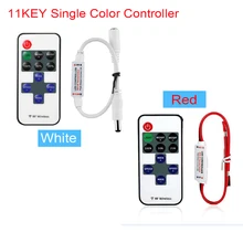 Светодиодный контроллер с РЧ-пультом управления DC Jack 12V 12A для 11Key Одноцветный SMD 5050 3528 ТВ ПОДСВЕТКА светодиодный лента