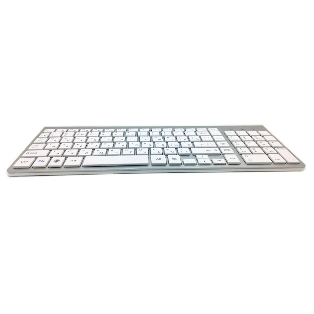  101 Keys Ultra-Thin Russian Keyboard 2.4GHz Wireless Mute Keyboard Teclado Gamer for Mac Win XP 7 1