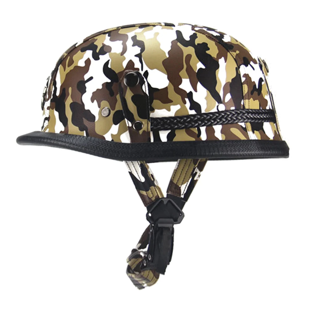 

Motorcycle Helmet German Style Cascos Chopper Camouflage Retro Half Helmet Moto Scooter Capacetes De Motociclista Accessories