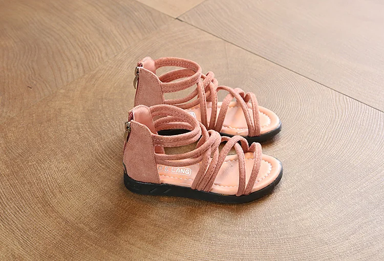 SLYXSH летнее платье для маленьких девочек; сандалии в римском стиле; сандалии на мягкой подошве модная обувь для учащихся; цвет розовый, белый, черный; для женщин детская обувь