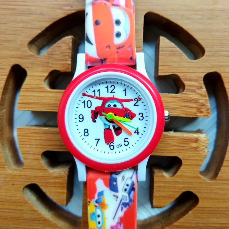 Printed strap High quality children watch Cartoon aircraft Child Watch waterproof kids watches for boy girl Christmas gift clock