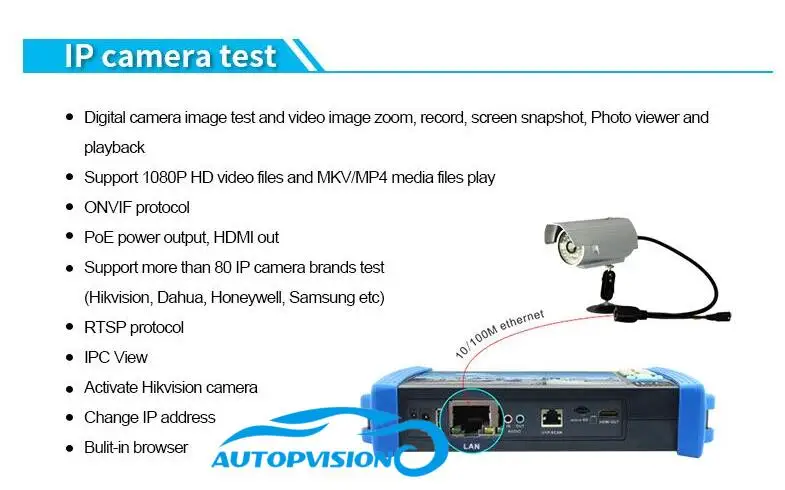 DHL Бесплатная IPC8600 7 дюймов сенсорный экран CCTV Тесты er 1080 P IP аналоговый Камера Тесты er с AHD CVI TVI SDI Камера Тесты дополнительно