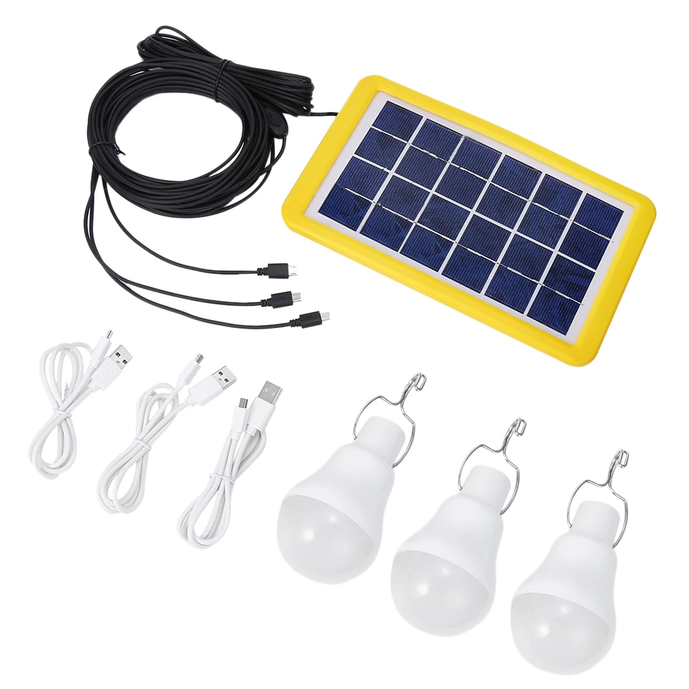 

LightMe 3GS - 1200 3W Light Control Solar Panel Emergency Lamp Bulb Kit Camping Working Emergency Lighting Charged By USB Cable