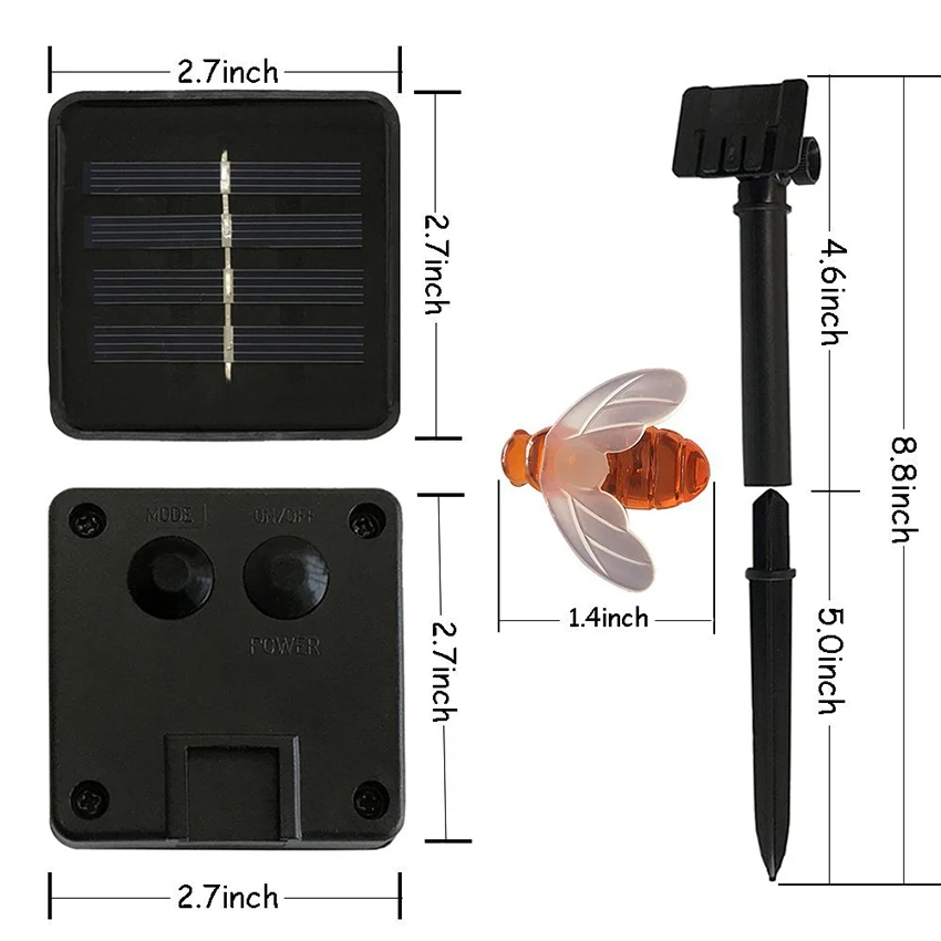 SOLAR/USB/Batterie String Lights 10/20/30/40 DEL Honey Bee forme lampe de jardin