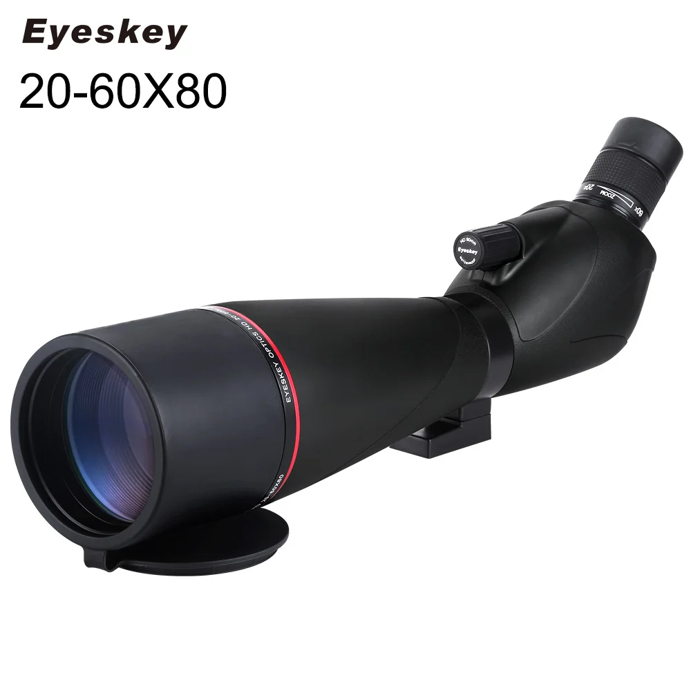 Eyeskey Waterproof Angled Zoom 20-60x80 Hunting Telescope Spotting Scope for Birding Watching Wildlife with Tripod