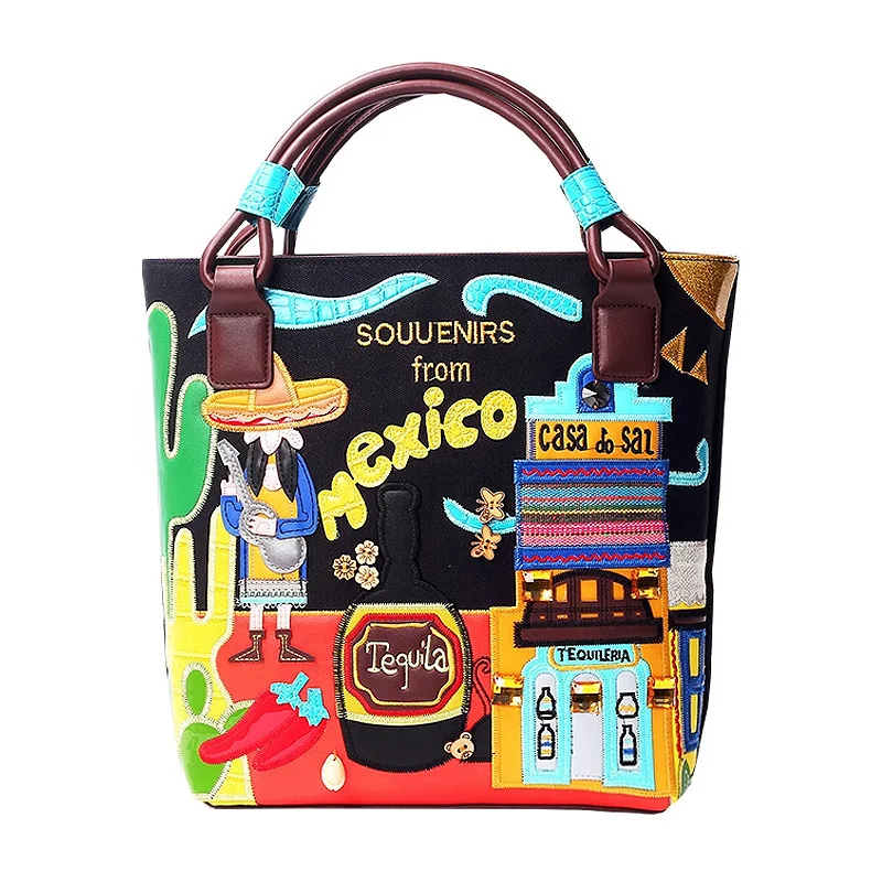 

2018 New Vintage Fashion Women Canvas Bags Retro Messenger Bag Women Shoulder Bag Printed Crossbody Bags Lady's Leather Handbag