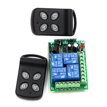 

High Sensitivity DC24V 4 Channel RF Wireless Remote Control Relay Switch/Radio System Receiver & 2Transmitter 315Mhz/433Mhz