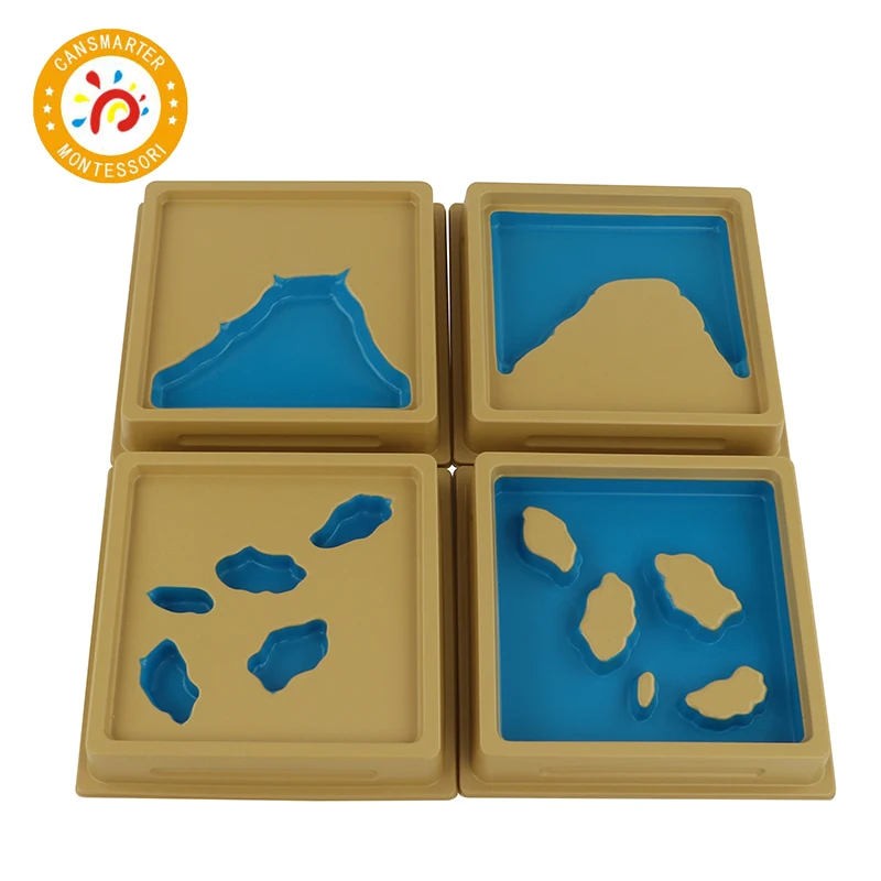  Montessori Material Learning Geography Land and Water Form Trays Baby Toy Knowledge of the World Te - 33028363363