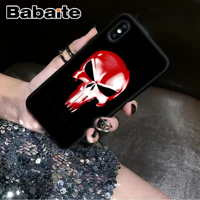 Babaite Каратель Череп DIY Роскошный Высокий протектор на конце чехол для iPhone 5 5Sx 6 7 7plus 8 8Plus X XS MAX XR - Цвет: A2