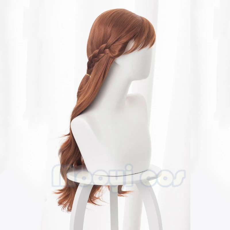 Najtaniej 2019 nowy Anime księżniczka Anna peruka do cosplay 70cm długie kręcone faliste odporne na ciepło odporne na ciepło włosy syntetyczne brązowy kobiety Disney kostium imprezowa peruka