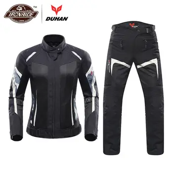 

DUHAN Women Motorcycle Jacket Motorcycle Pants Moto Suit Jacket Breathable Mesh Touring Motorbike Clothing Set for Summwe