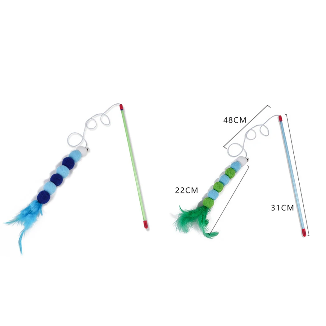 2 шт. игрушка для домашних питомцев кошек многоцветная птичье перо плюшевая кошачья палочка Cats Catcher игрушка-палочка интерактивные игрушки для кошек котенок