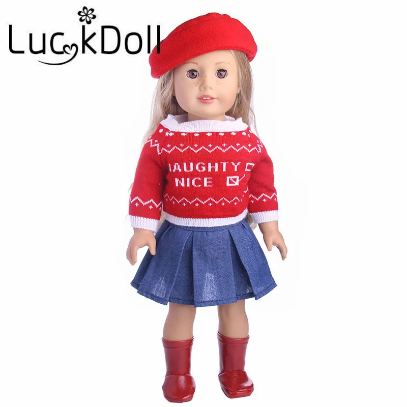 

LUCKDOLL Fashion Sweater Set of 3 Fit 18 Inch American 43cm Baby Doll Clothes Accessories,Girls Toys,Generation,Birthday Gift