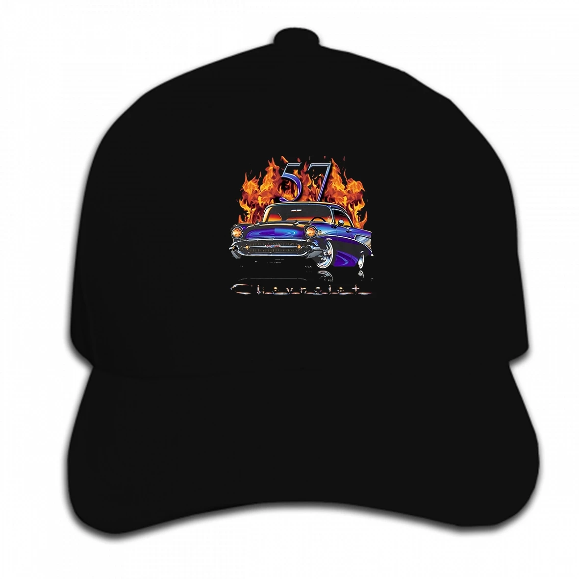 Print Custom Baseball Cap 1957 Chevrolet Chevy Preto CHAMA Cl ssico