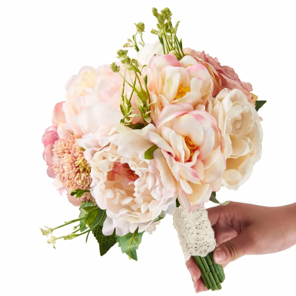 

Dressv Silk Flower Pink Bouquet Wedding Flowers Bridal Vintage Bouquets For Wedding