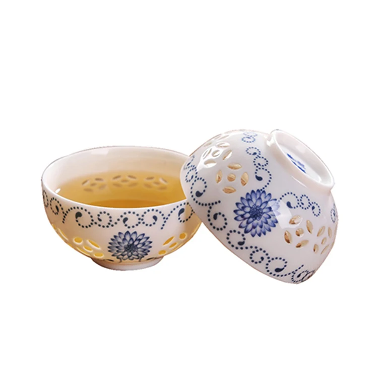 Tangpin azul e branco requintado cerâmica bule