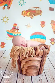 

Seamless Vinyl Photography Backdrop Cartoon Balloon Cars Newborn Computer Printed Children Backgrounds for Photo Studio S-2650