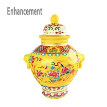 Античный Королевский керамический с перегородчатой эмалью кувшин, ваза желтая эмалированная ваза-покрытая банка орнамент креативный подарок