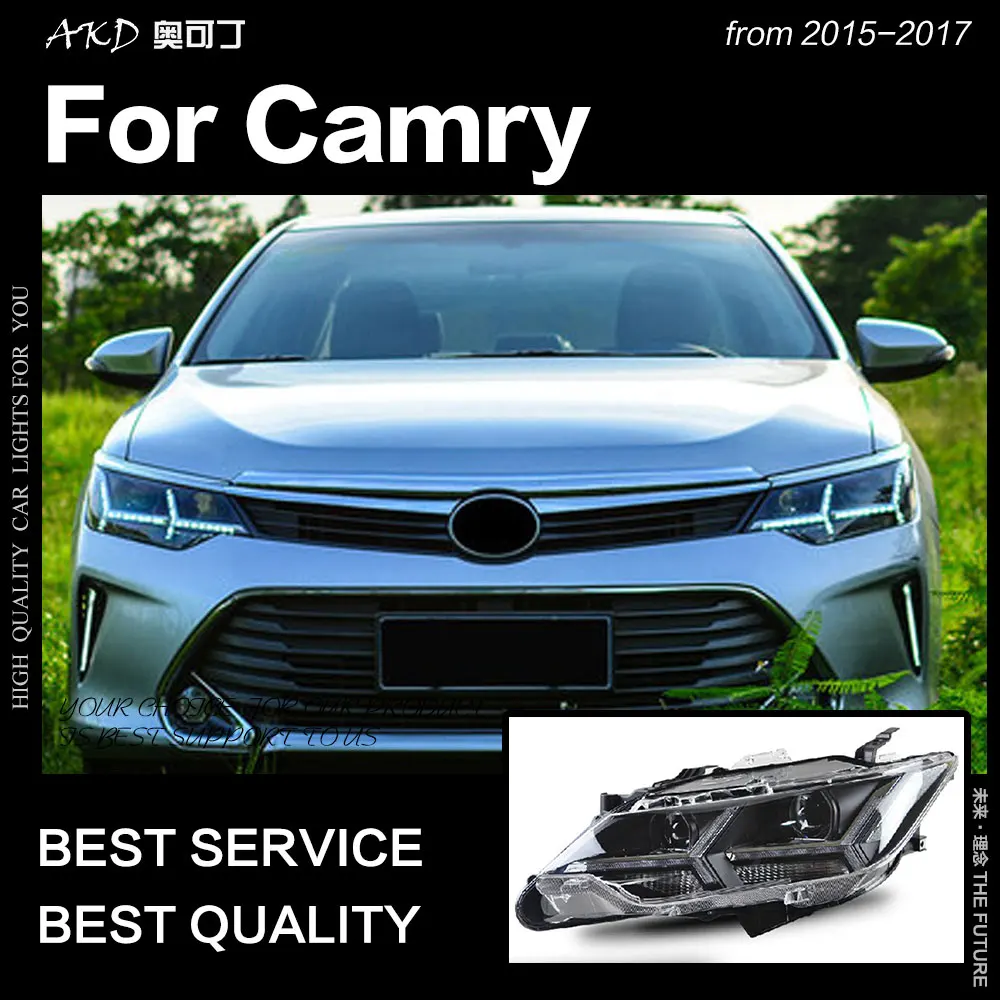 АКД Автомобиль Стайлинг для Toyota Camry V55 светодиодный фар-Новинка года Camry светодиодный ДХО Hid лампы Глава Ангел глаз bi Xenon аксессуары