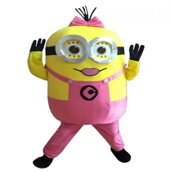 

New Arrive Minion Mascot Costume Adult Character Costume Cosplay girls minion Mascot Costume Free Shipping