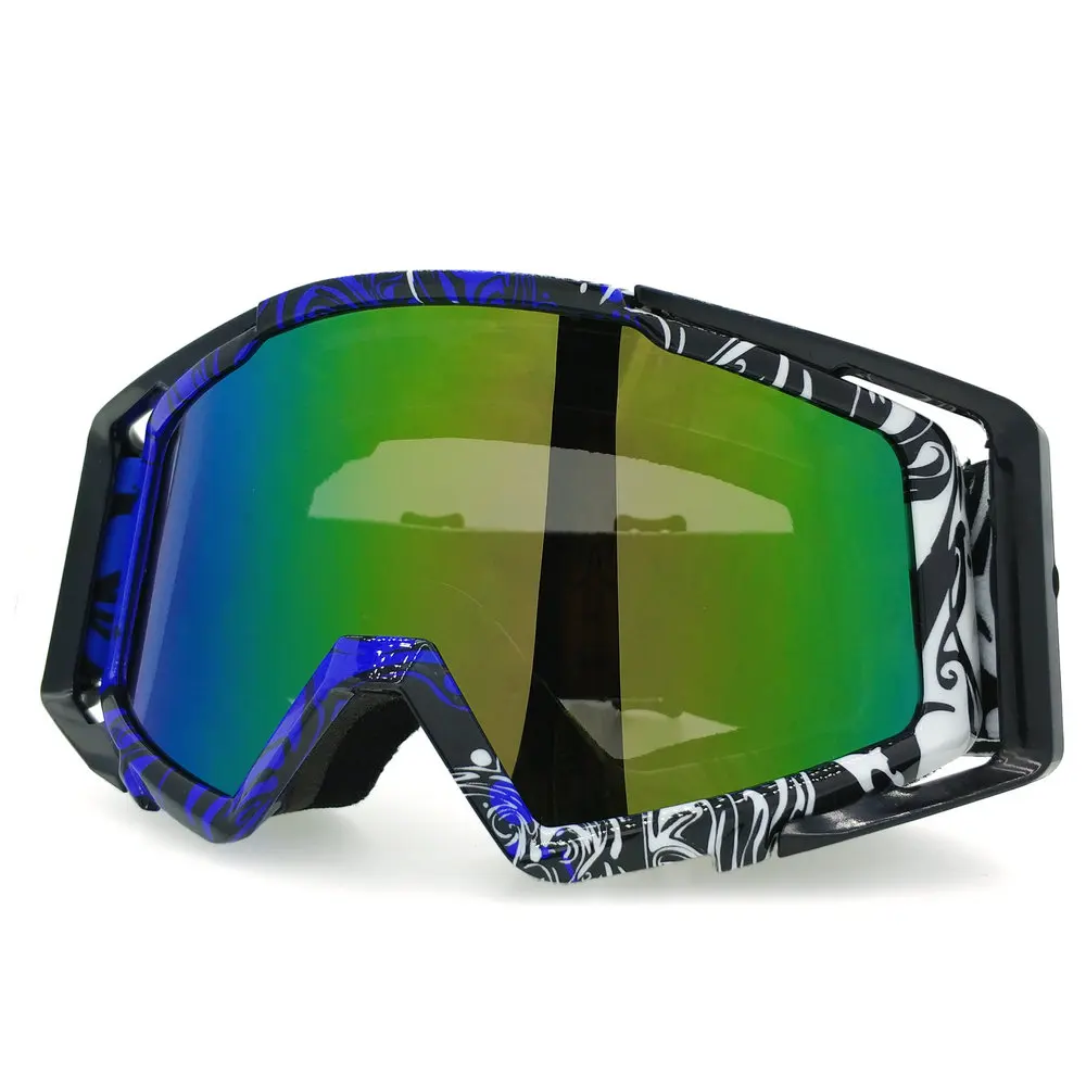Новые очки Тонированные от ультрафиолетовых лучей полоса мотоцикл очки Мотокросс Велосипед Беговые гибкие очки - Цвет: Blue Black color