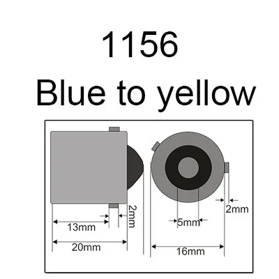 DRL указатель поворота светильник s S25 1156 BAU15S BAY15S T20 7440 светодиодный 12V автомобильный светильник с двумя Цвет 54 SMD светодиодный сигнал поворота, стоп-сигналы H - Испускаемый цвет: blue to yellow 1156