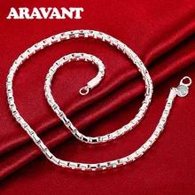 925 Jewelry Unisex Box Chains Necklace For Women&Men Fashion Top Quality Silver Plated Necklaces Jewelry unisex necklaces 925 silver lobster clasp necklaces for women men fashion jewelry