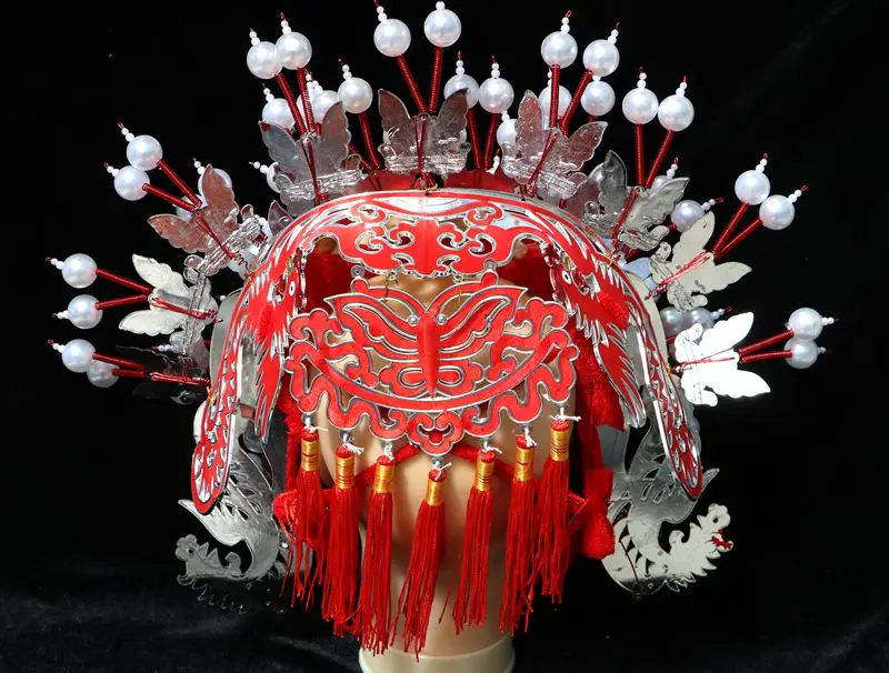 Драма Опера queen Корона невесты головной убор диадема Феникса Древний китайский стиль шляпа игрушка Магический Жезл головной убор для