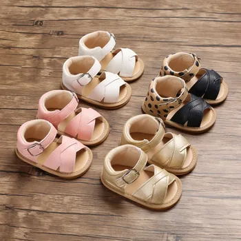 

Baby Girls Shoes Summer Hollow Breathable Anti-Slip PU Shoes Sandals Toddler Soft Soled Shoes
