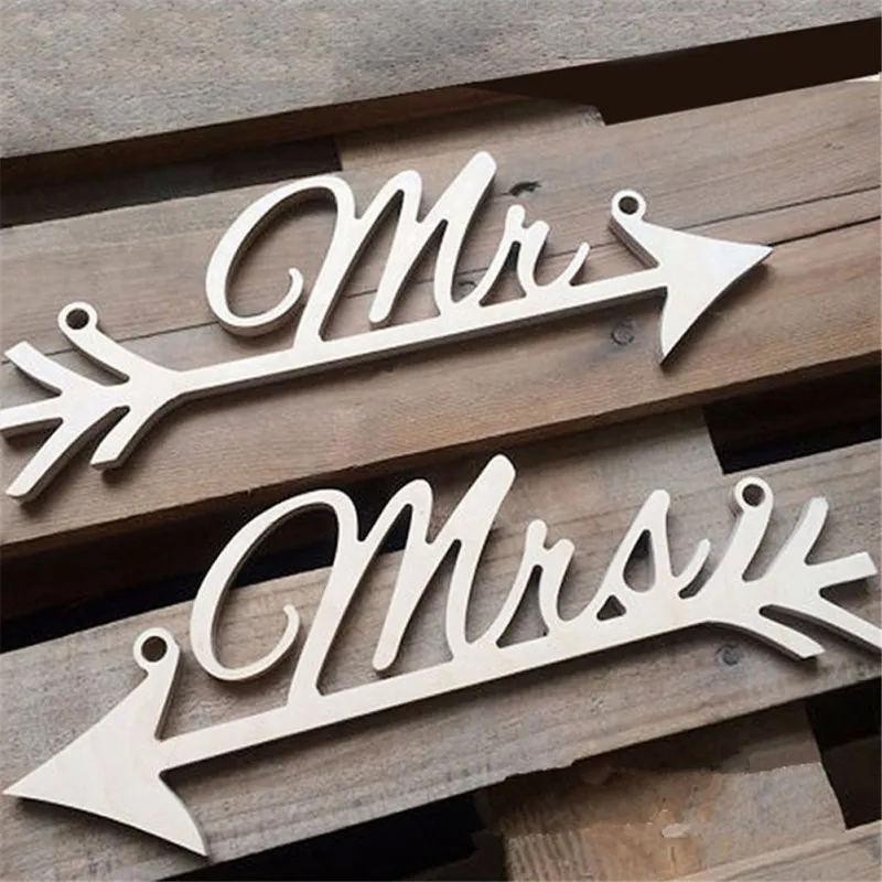 MR& MRS стрелка вывеска Свадебные украшения деревянные поделки