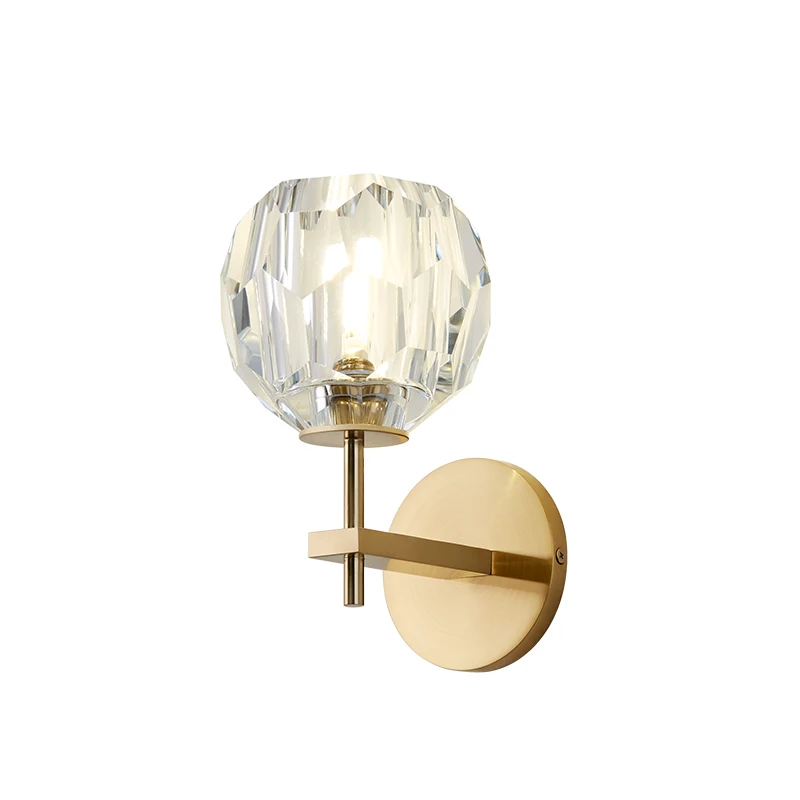 

Ditoon Postmodern Crystal Led Wall Lamp Designer'S Light Dining Room Bathroom Iron Lamp Luxury Luminaire Gold Bronze Luster