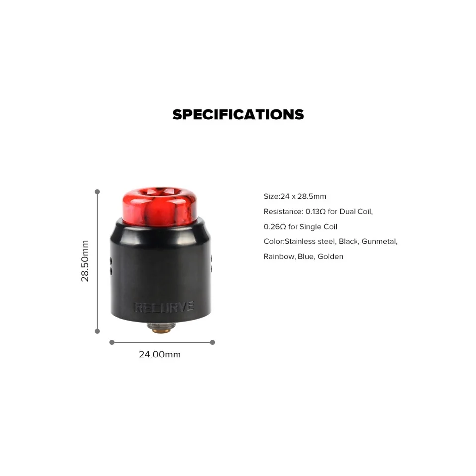 Wotofo Recurve Dual RDA Tank атомайзер 24 мм двойная катушка с Conersion Cap 510 810 резьба VS Profile