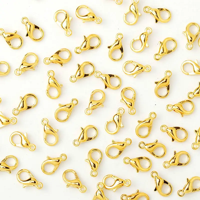 100pcs 14mm gold plated lobster clasp,jewelry findings,accessories,for